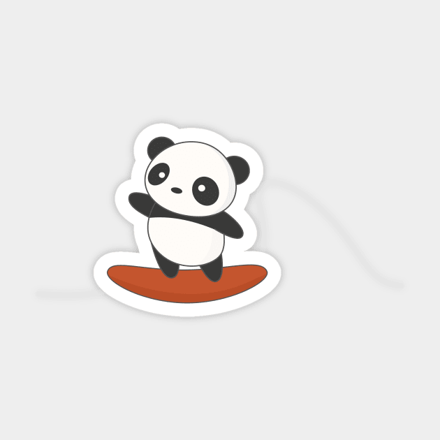 Cute Surfing Panda Bear Sticker by happinessinatee